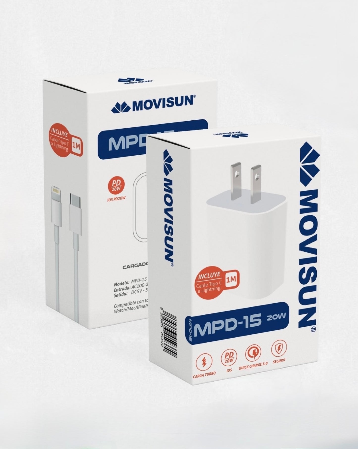 Cargador Movisun MP-15 20w USB-C a Lightning